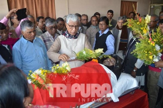 Lt. Babul Bhadra was paid last tribute at Melarmath CPI-M Party Office